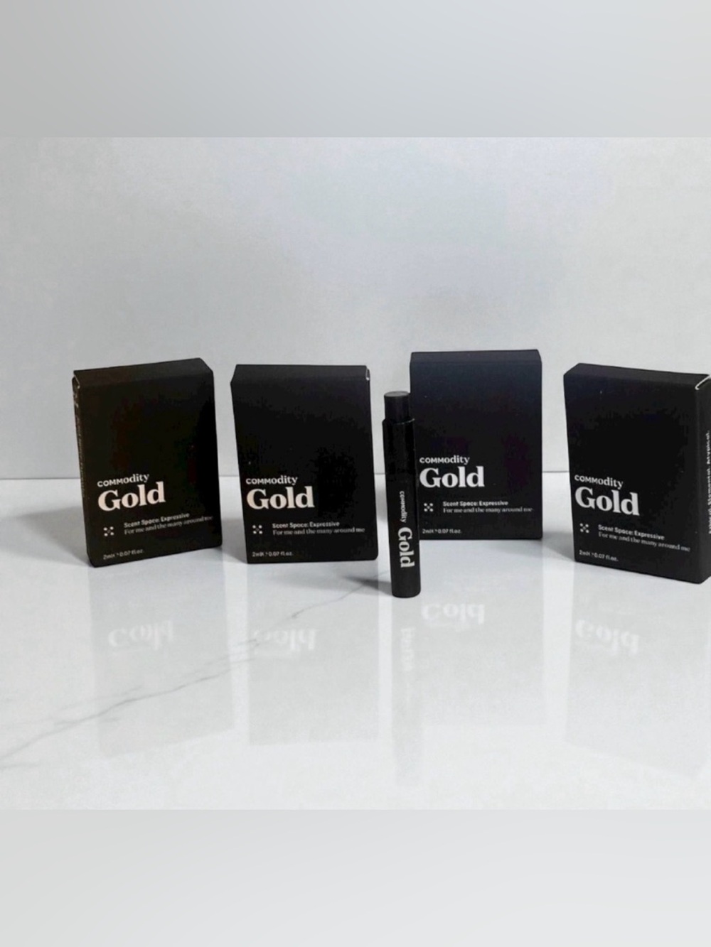 Commodity Gold Expressive Scent Perfume Sample Spray .07oz, 2ml- Bundle of 4 NEW